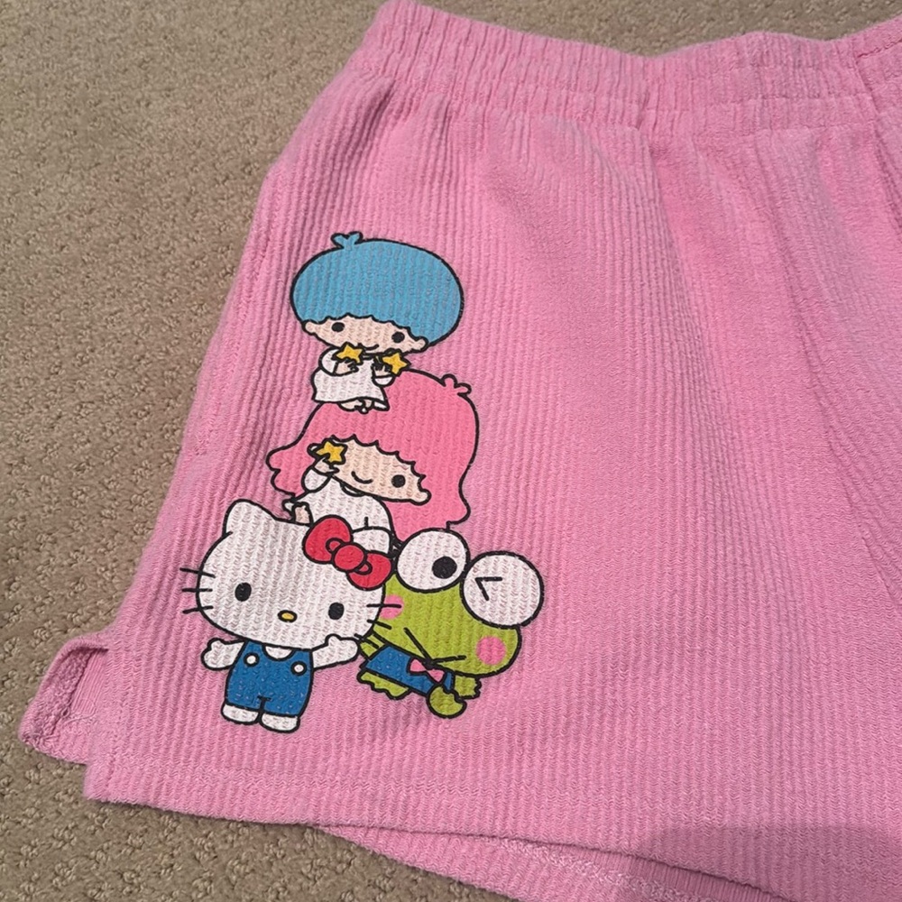 Sanrio Hello Kitty Pink Graphic Crop Top and Shorts - Picture 7 of 11